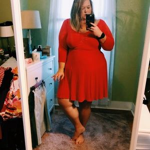 Long Sleeve Red Dress